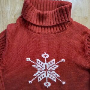 Vintage Lands' End Snowflake Knit Turtleneck Sweater